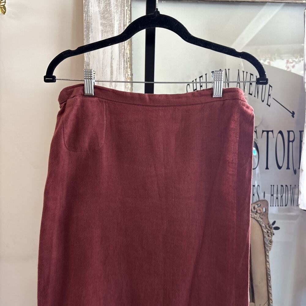 Eileen Fisher Maroon Skirt Size 1 (S/M) - Picture 2 of 10